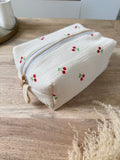 Trousse de toilette / maquillage en gaze de coton – Fait main