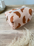 Trousse de toilette / maquillage en gaze de coton – Fait main
