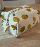 Trousse de toilette / maquillage en gaze de coton – Fait main