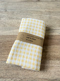 Tissu gaze de coton citron, vichy, jaune pastel – Couture & création