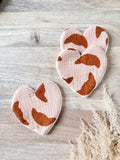 Lingettes lavables Coeur en gaze de coton