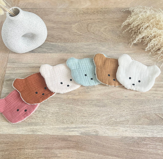 Lingettes Lavables Bébé Teddy Bear – Gaze de Coton Douce – Zéro Déchet