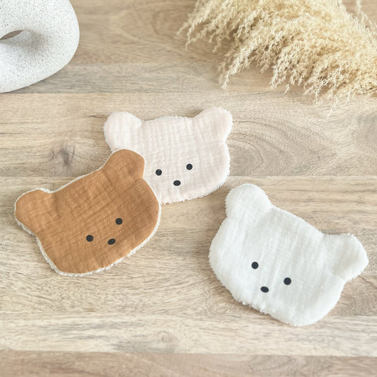 Lingettes Lavables Bébé Teddy Bear – Gaze de Coton Douce – Zéro Déchet